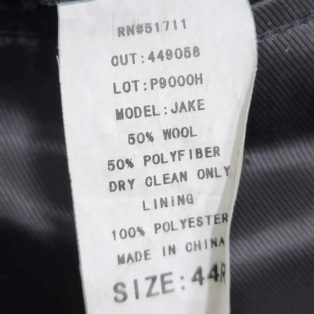 Lauren Ralph Men Blazer 44R Black Polyester Wool‎ Jake Long Sleeve